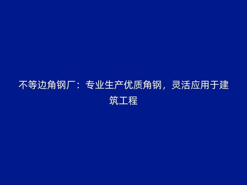 不等邊角鋼廠：專業(yè)生產(chǎn)優(yōu)質(zhì)角鋼，靈活應(yīng)用于建筑工程