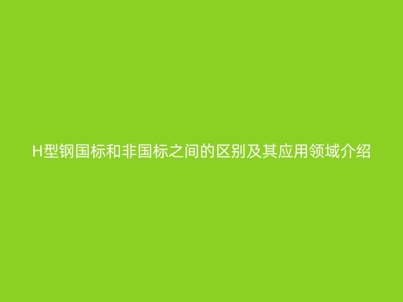 H型鋼國標和非國標之間的區(qū)別及其應用領域介紹