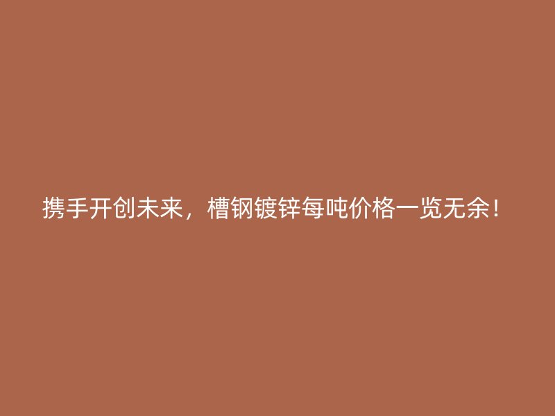 攜手開創(chuàng)未來，槽鋼鍍鋅每噸價(jià)格一覽無余！