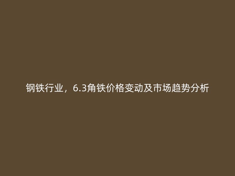 鋼鐵行業(yè)，6.3角鐵價格變動及市場趨勢分析