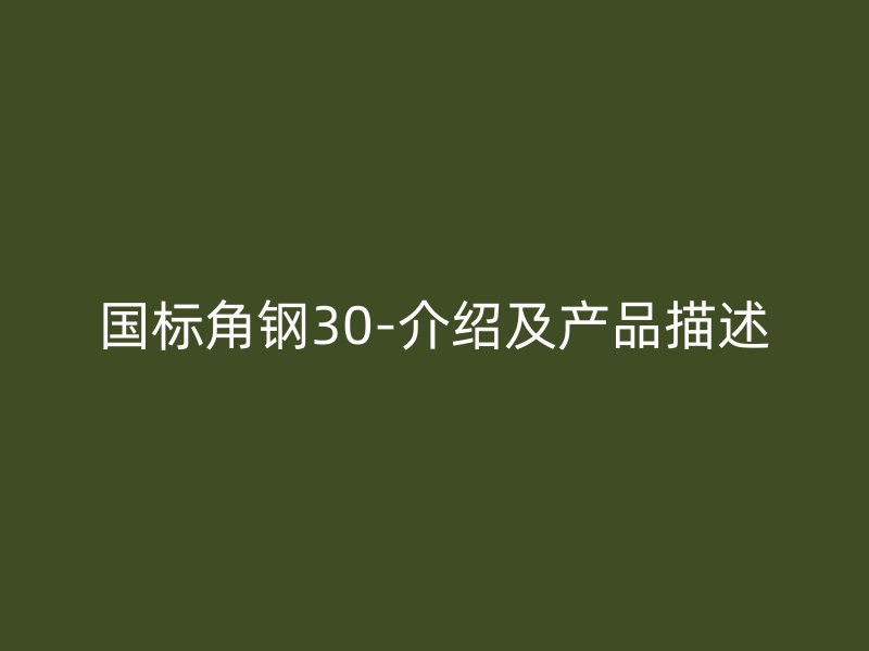 國標角鋼30-介紹及產(chǎn)品描述
