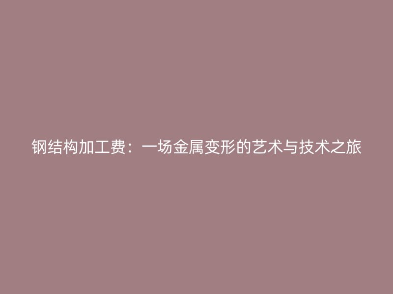 鋼結(jié)構(gòu)加工費：一場金屬變形的藝術(shù)與技術(shù)之旅